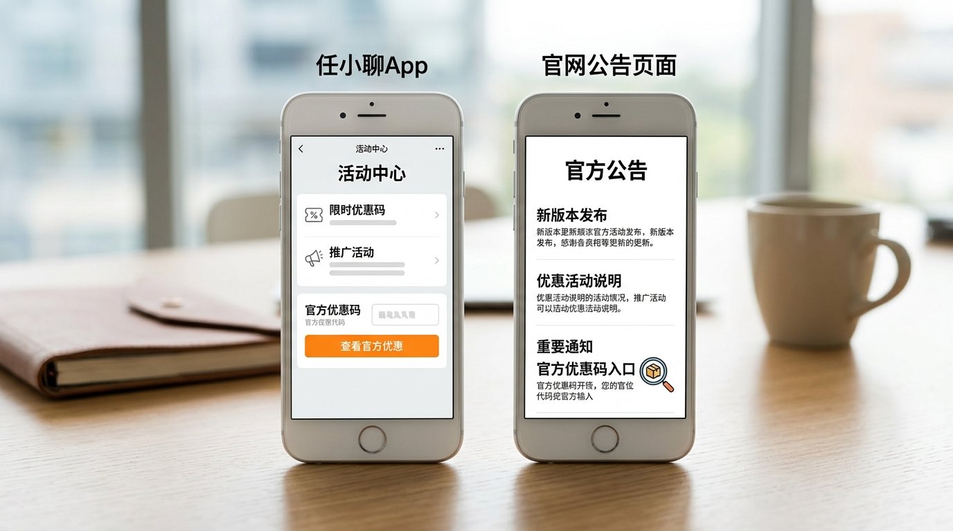 任小聊优惠码 2026 官方正规获取渠道